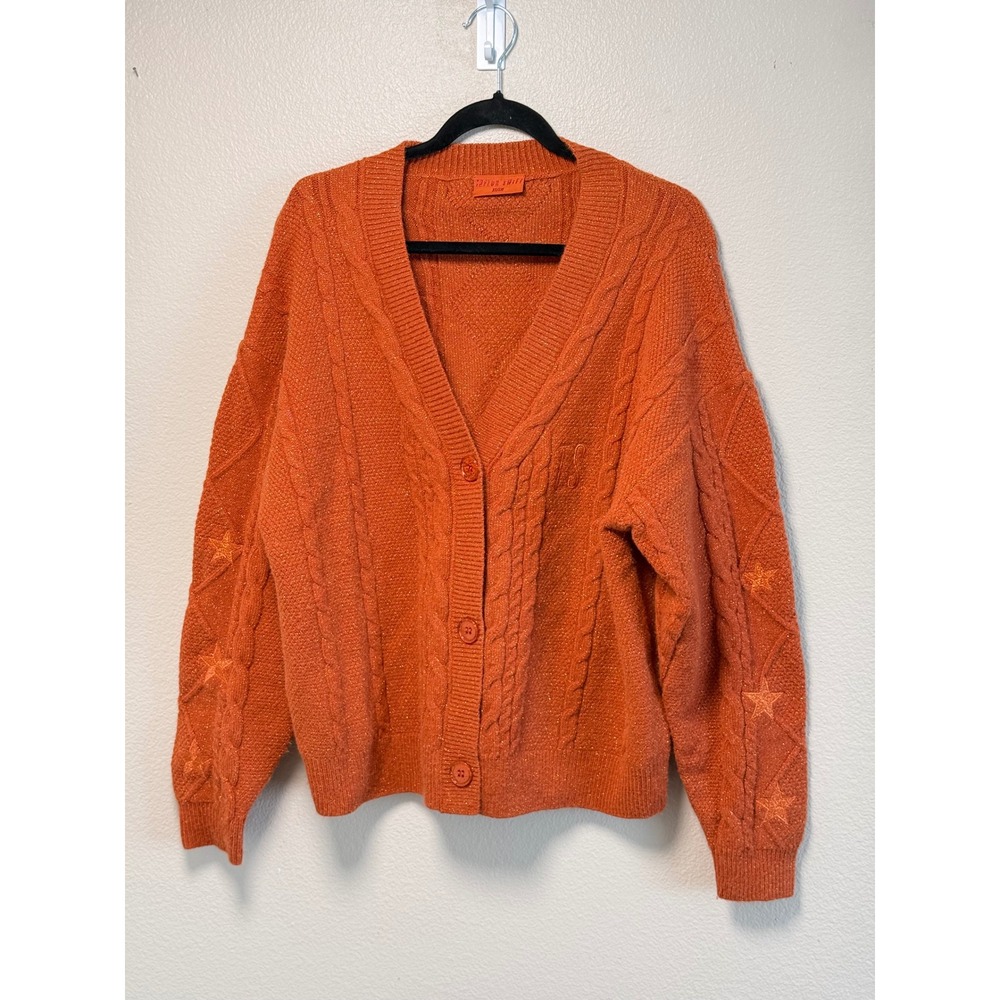 Taylor Swift Official Evermore Burnt Orange Metallic Star Cardigan XS/SM